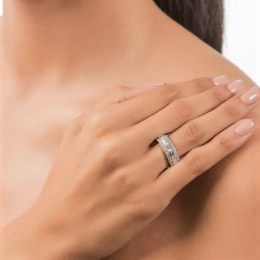 Λευκόχρυσο δαχτυλίδι γυναικείο ζιργκόν D11200024(b)
