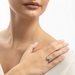 λευκόχρυσο δαχτυλίδι γυναικείο ζιργκόν D11400129(a)