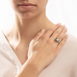 λευκόχρυσο δαχτυλίδι πράσινα ζιργκόν D11201036(b)