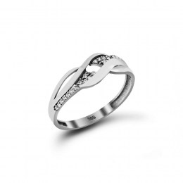 Λευκόχρυσο δαχτυλίδι γυναικείο ζιργκόν D11200403