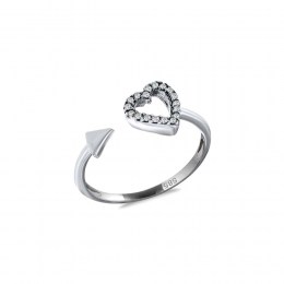 Λευκόχρυσο γυναικείο δαχτυλίδι καρδιά D11200079