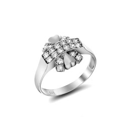 λευκόχρυσο γυναικείο δαχτυλίδι καρδιές D11200034