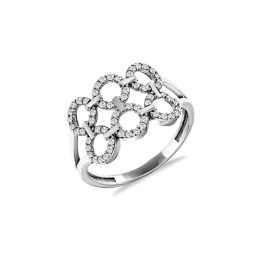 λευκόχρυσο γυναικείο δαχτυλίδι κύκλους D11200109