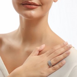 λευκόχρυσο γυναικείο δαχτυλίδι λευκά ζιργκόν D11200097(a)