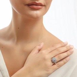 λευκόχρυσο γυναικείο δαχτυλίδι λουλούδι D11200051(a)