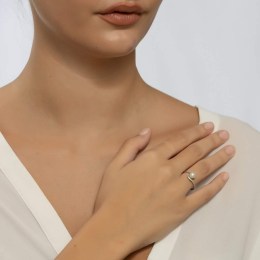 λευκόχρυσο γυναικείο δαχτυλίδι μαργαριτάρι D11200406(a)