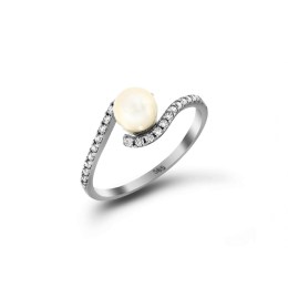 λευκόχρυσο γυναικείο δαχτυλίδι μαργαριτάρι D11200406