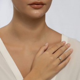 λευκόχρυσο γυναικείο δαχτυλίδι μαργαριτάρι D11200776(a)