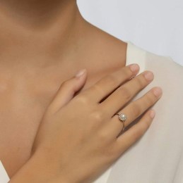 λευκόχρυσο γυναικείο δαχτυλίδι μαργαριτάρι D11200776(b)