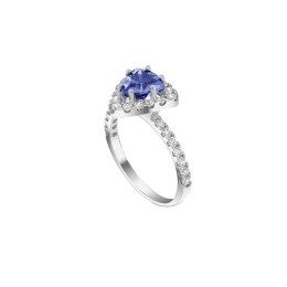 λευκόχρυσο γυναικείο δαχτυλίδι μπλε ζιργκόν D11201038