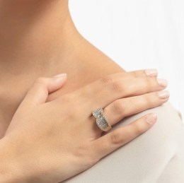λευκόχρυσο γυναικείο δαχτυλίδι παγιέτες D11400114(b)