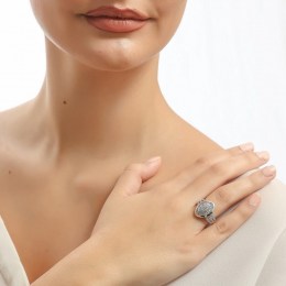 Λευκόχρυσο γυναικείο δαχτυλίδι ρόμβος D11200128(a)
