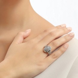 Λευκόχρυσο γυναικείο δαχτυλίδι ρόμβος D11200128(b)