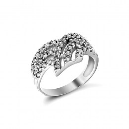 Λευκόχρυσο γυναικείο δαχτυλίδι ζιργκόν D11200042