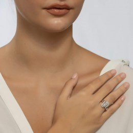 Λευκόχρυσο γυναικείο δαχτυλίδι ζιργκόν D11200473(a)