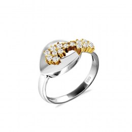 λευκόχρυσο γυναικείο δαχτυλίδι ζιργκόν D11400134