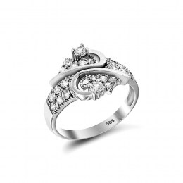 Λευκόχρυσο γυναικείο δαχτυλίδι ζιργκόν D11200053