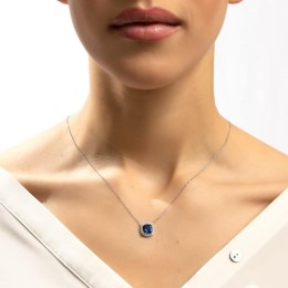 λευκόχρυσο γυναικείο κολιέ μπλε πέτρα KL11200440(a)
