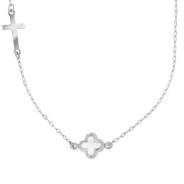 λευκόχρυσο γυναικείο κολιέ σταυρούς KL11200518