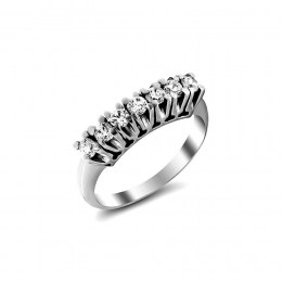 Λευκόχρυσο μισόβερο δαχτυλίδι ζιργκόν D11200064