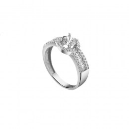 λευκόχρυσο μονόπετρο δαχτυλίδι ζιργκόν D11200898