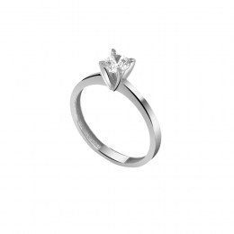 λευκόχρυσο μονόπετρο δαχτυλίδι ζιργκόν D11200916
