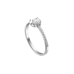 λευκόχρυσο μονόπετρο δαχτυλίδι ζιργκόν D11201001