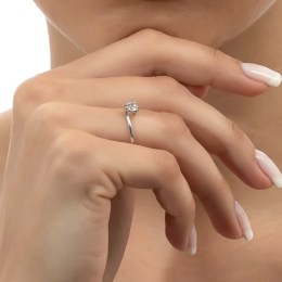 λευκόχρυσο μονόπετρο δαχτυλίδι ζιργκόν D11201050(b)