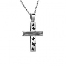 λευκόχρυσος γυναικείος σταυρός πεταλούδες ST11200382