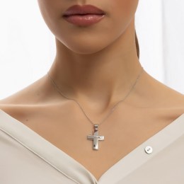 λευκόχρυσος γυναικείος σταυρός ζιργκόν ST11200920(a)