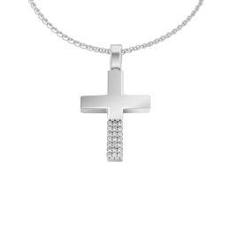 λευκόχρυσος γυναικείος σταυρός ζιργκόν ST12200969