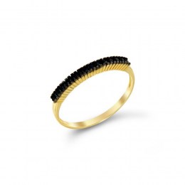 Μισόβερο δαχτυλίδι κίτρινο χρυσό ζιργκόν D11100334
