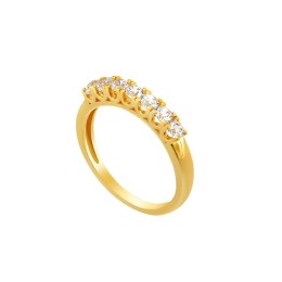 μισόβερο κίτρινο χρυσό δαχτυλίδι ζιργκόν D11101034