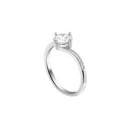 μονόπετρο ασημένιο δαχτυλίδι λευκά ζιργκόν D21200191