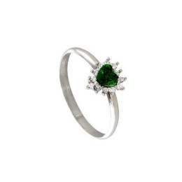 μονόπετρο ασημένιο δαχτυλίδι Loisir πράσινο ζιργκόν 04L01-04408(a)