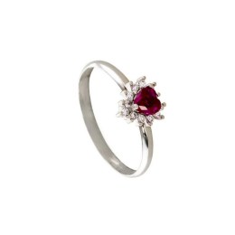 μονόπετρο ασημένιο δαχτυλίδι Loisir ruby ζιργκόν 04L01-04405