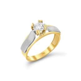 Μονόπετρο δαχτυλίδι κίτρινο χρυσό ζιργκόν D11400617