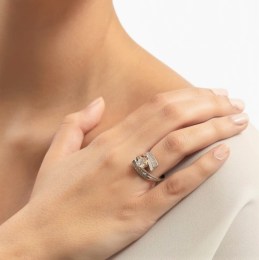Μονόπετρο δαχτυλίδι λευκόχρυσο ζιργκόν D11400144(b)