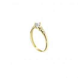 μονόπετρο κίτρινο χρυσό δαχτυλίδι ζιργκόν D11100859