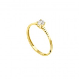 μονόπετρο κίτρινο χρυσό δαχτυλίδι ζιργκόν D11100915
