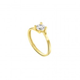 μονόπετρο κίτρινο χρυσό δαχτυλίδι ζιργκόν D11100918