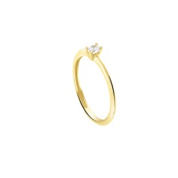 μονόπετρο κίτρινο χρυσό δαχτυλίδι ζιργκόν D11100976