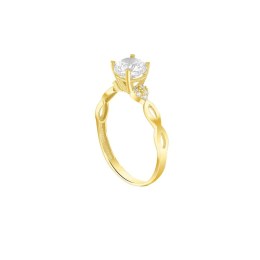 μονόπετρο κίτρινο χρυσό δαχτυλίδι ζιργκόν D11100986