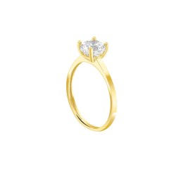 μονόπετρο κίτρινο χρυσό δαχτυλίδι ζιργκόν D11100989