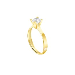 μονόπετρο κίτρινο χρυσό δαχτυλίδι ζιργκόν D11100995