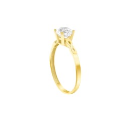 μονόπετρο κίτρινο χρυσό δαχτυλίδι ζιργκόν D11100998