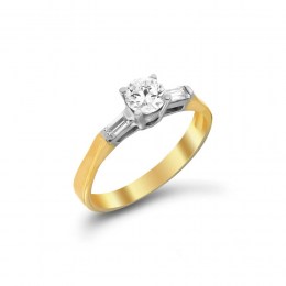 μονόπετρο κίτρινο χρυσό δαχτυλίδι ζιργκόν D11400337