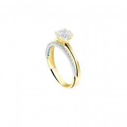 μονόπετρο κίτρινο χρυσό δαχτυλίδι ζιργκόν D11400863