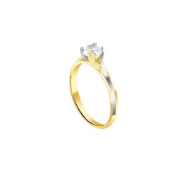μονόπετρο κίτρινο χρυσό δαχτυλίδι ζιργκόν D11400875(a)