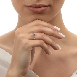 μονόπετρο λευκόχρυσο δαχτυλίδι καρδιές D11201063(a)